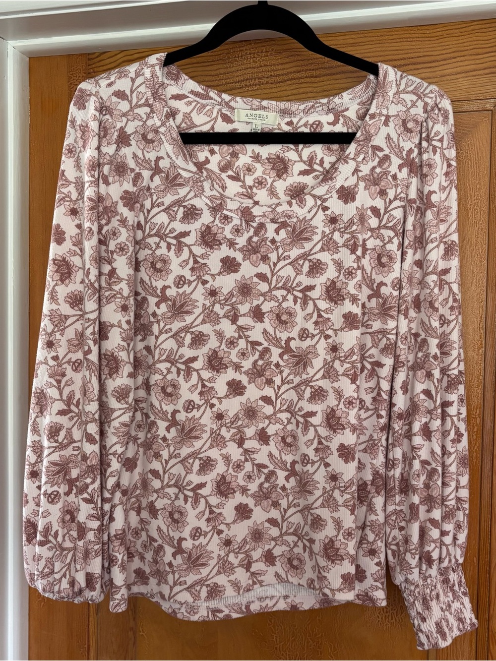 Angels Dusty Pink Floral Long Sleeve Top